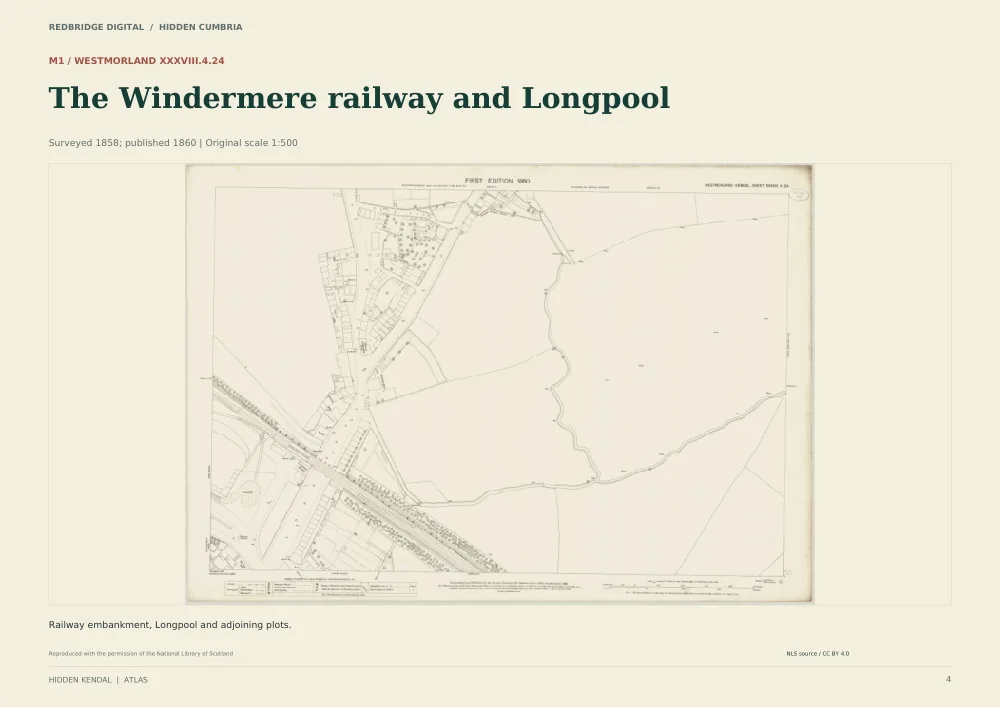 Kendal historic map preview in an illustrative tablet layout